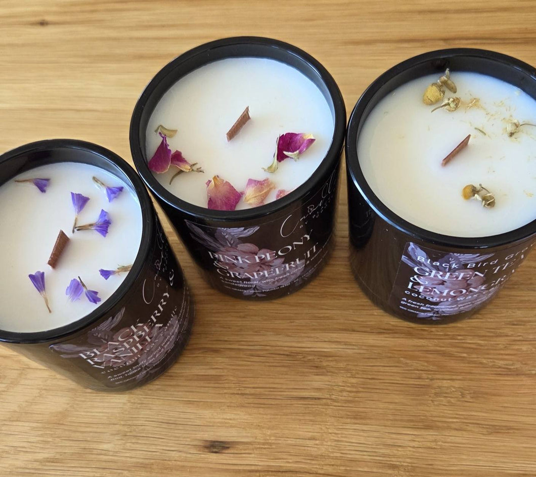 coconut wax candle  Black Raspberry and vanilla